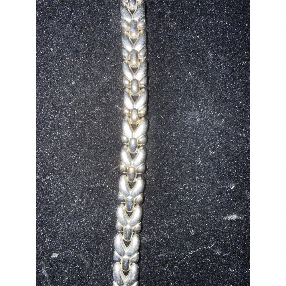 Two Toned Stainless SteelSecurity Clasp Bracelet Link Looks Like Watch Band 4918